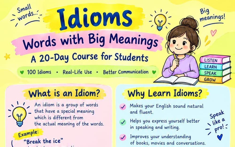 Idioms — Words with Big Meanings syllabus poster